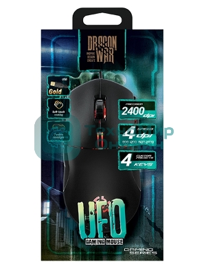 Мышь проводная Qumo UFO M77 черный, 2400 dpi, USB, кнопки - 6