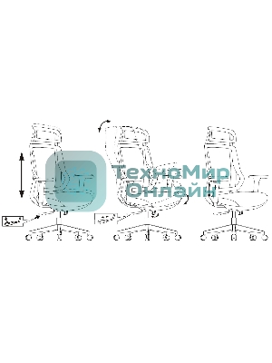 Кресло Бюрократ MC-G411N-H серый, сетка, подголовник