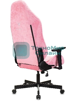 Кресло Knight N1 Fabric розовый, велюр, 120 кг, механизм качания