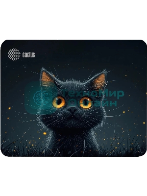 Коврик для мыши Cactus черный Cat 250x200x3мм (CS-MPC-D09S)