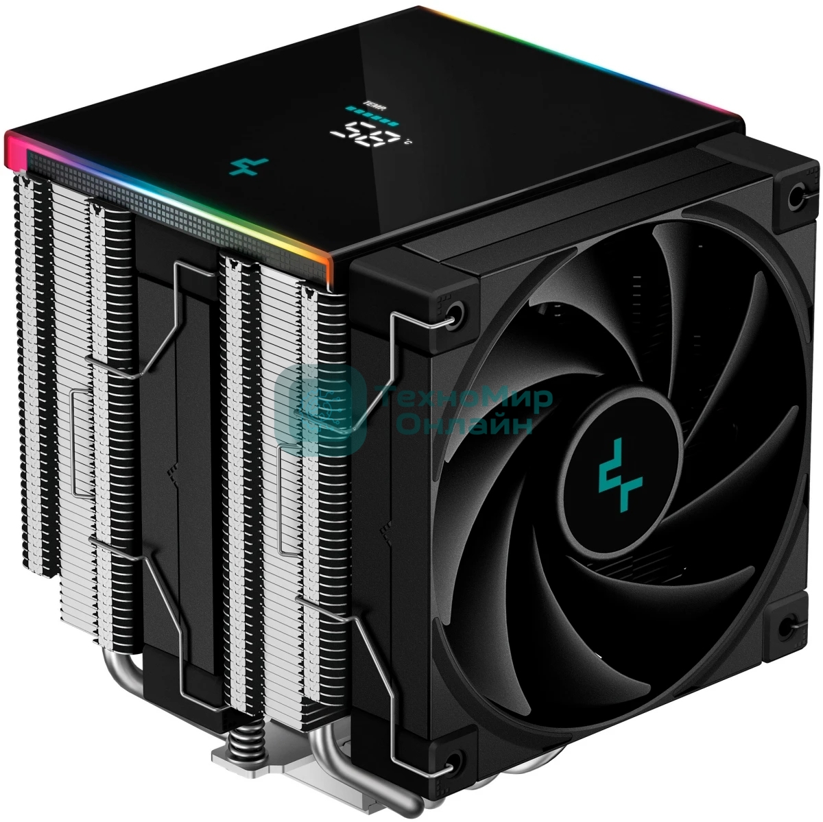 Кулер для процессора DEEPCOOL AK620 DIGITAL SE LGA20XX/1700/1200/115X/AM5/AM4 (9шт/кор, TDP 260W, PWM, DUAL Fan 120мм, 6 тепл. трубок, ARGb, черный) RET (R-AK620-BKADMN-GJD)