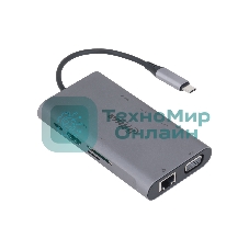 USB-концентратор Dahua 9 in 1 USB 3.1 Type-C to USB 3.0 + HDMI + RJ45 + VGA + SD/TF +PD Docking Station