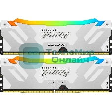 Оперативная память Kingston Fury Renegade, DDR5, 32Gb (2x16Gb), 6400MHz, CL32, DIMM, радиатор, RGB, белый