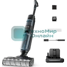 Пылесос вертикальный моющий Tefal X-Clean 5 GF5555F0 серый/черный, от аккумулятора, 200 Вт, уборка влажная, пылесборник 0.44 л