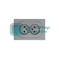 Розетка 2-м LEZARD СП OSEN без заземл. ПБТ, механизм, серый матовый 743-7400-128B