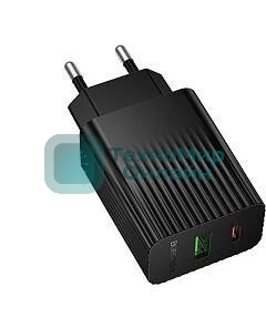 Сетевое зарядное устройство BOROFONE (6941991122750) BAS74A 1USB+1Type-C 3.0A QC3.0 PD 20W черный