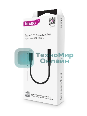 Адаптер аудио OLMIO USB Type-C - AUX (3.5мм)