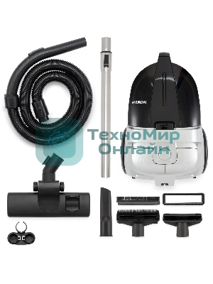 Пылесос Hyundai HYV-C2650 черный/серебристый, 380/2200 Вт, уборка сухая, пылесборник контейнер 3.5 л
