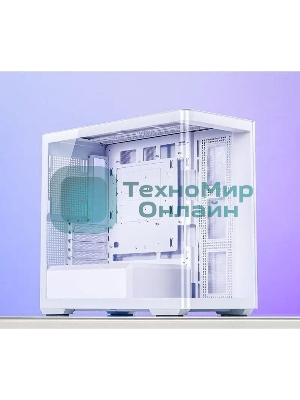 Корпус без блока питания JONSBO D300, Mini-Tower, TG, no fan, 2xUSB-A 3.2 + 1xUSB-C 3.2, mATX, mITX White