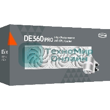 Система охлаждения Water Cooling System PCCooler DE360 Pro WH (300W, 360мм, White, ARGB Pump, Fans: 3x120мм, 86.73CFM, 32dBA, 2200RPM/Pump height 57мм, 28dBA, 3200RPM, Rad thickness 27мм/S: 1851, 1700, 1200, 115X, AM5, AM4, AM3)