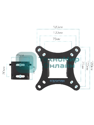 Кронштейн для телевизора Kromax VEGA-8 черный 15