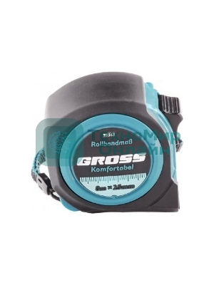 Рулетка Gross Komfortabel, 8 м х 25 мм, обрезиненный корпус
