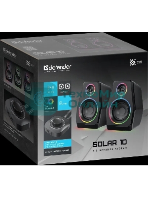 Акустическая система Defender 2.0 Solar 10 10Вт, BT/Light питание от USB