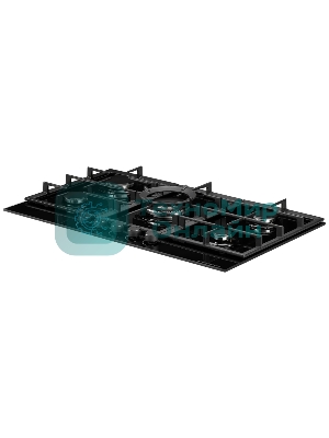 Газовая варочная панель Kuppersberg FG 95 B, закаленное стекло, ширина 90 см, 5 газовых конфорок, WOK конфорка(4,2 кВт), автоподжиг, газ-контроль, чугунные решетки, черный