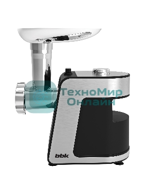 Мясорубка электрическая BBK MG2000 металлик/черный, 2000 Вт, 2.0 кг/мин, реверс, защита от перегрузки, насадки - 5