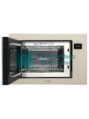 Встраиваемая микроволновая печь Korting KMI 825 TGB бежевый, 25 л, 900 Вт, переключатели - сенсор
