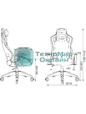 Кресло Knight Outrid Smile черный, экокожа, 120 кг, механизм качания