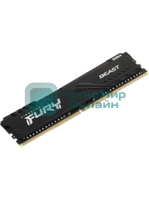 Оперативная память Kingston Fury Beast, DDR4, 16GB (1x16GB), 3200MHz, CL16, DIMM, с радиатором, черный