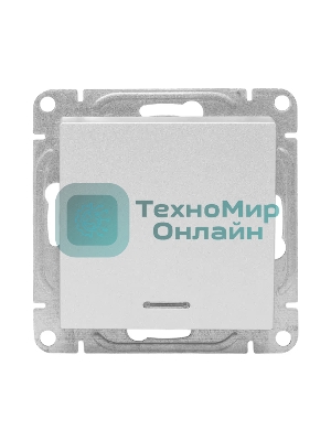 Механизм выключателя EKF UP1-SWA-14 одноклавишный, с подсветкой, алюминий Эпика