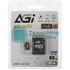 Флеш карта/AGI/Choice TF138 AGI032GU1TF138-R2/microSDHC/32 ГБ/Class 10, UHS-I U1/80 МБ/с