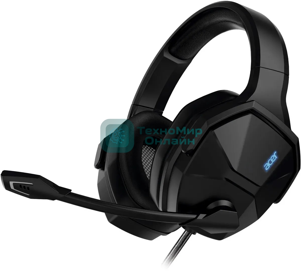 Гарнитура Acer OHW312 чёрный, проводная, USB, подсветка