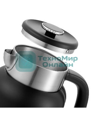 Чайник электрический Kitfort КТ-6196-1 1.5л. 2200Вт черный/серебристый (корпус: нержавеющая сталь)