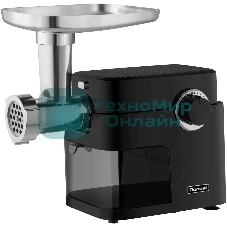 Мясорубка электрическая Rondell RDE-1453 черный, 2000 Вт, 1.8 кг/мин, реверс, защита от перегрузки, металлический лоток, насадки - 5