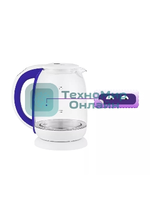 Чайник электрический Kitfort КТ-6140-1 1.7л. 2200Вт белый/фиолетовый