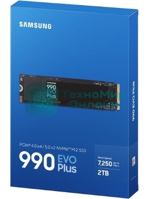 Накопитель SSD Samsung 990 EVO Plus, 2Tb, M.2 2280, PCIe 4.0 x4, NVMe, R/W 7250/6300