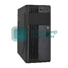 Компьютерный корпус Miditower ExeGate UN-605B Black, ATX, (UN500, 120мм), 2*USB, Audio, замок блокировки кнопки питания