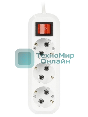 Удлинитель Smartbuy (SBE-16-3-02-ZS) 3 гнз х 2,0 м (16А/3.5 кВт, ПВС 3х1.0)