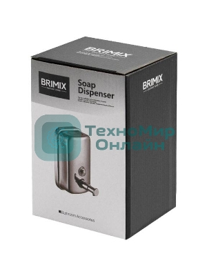 Дозатор жидкого мыла настенный, металический с глазком, из нержавеющей стали 1000 мл BRIMIX 615