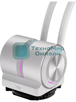 Система охлаждения Water Cooling System PCCooler DE360 Pro WH (300W, 360мм, White, ARGB Pump, Fans: 3x120мм, 86.73CFM, 32dBA, 2200RPM/Pump height 57мм, 28dBA, 3200RPM, Rad thickness 27мм/S: 1851, 1700, 1200, 115X, AM5, AM4, AM3)