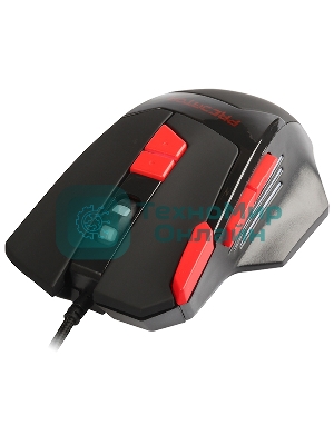 Мышь проводная Qumo Predator M80 черный, 3200 dpi, USB, кнопки - 8