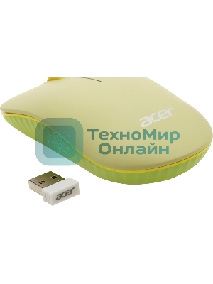 Комплект клавиатура + мышь Acer OCC205 беспроводной USB, 1200 dpi, зеленый/желтый