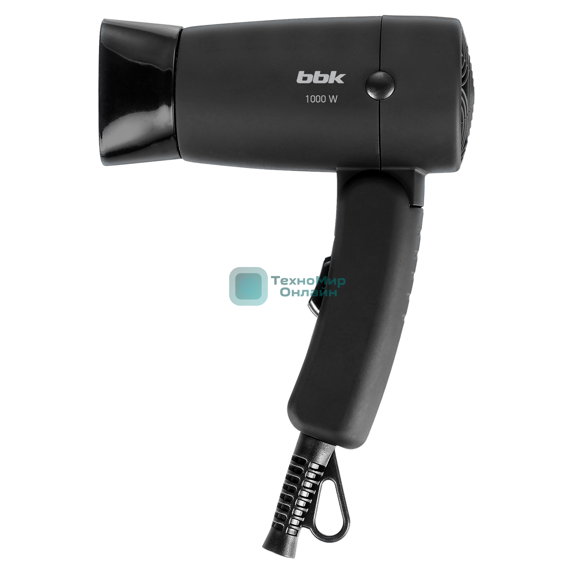 Фен BBK BHD0801 черный, 1000 Вт, компактный