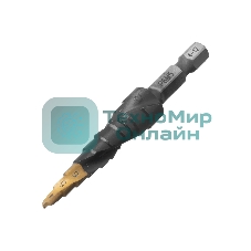 Сверло ступенчатое Denzel 4-5-6-7-8-9-10-11-12 мм, Р6М5, 6-гр. хвостовик 723602