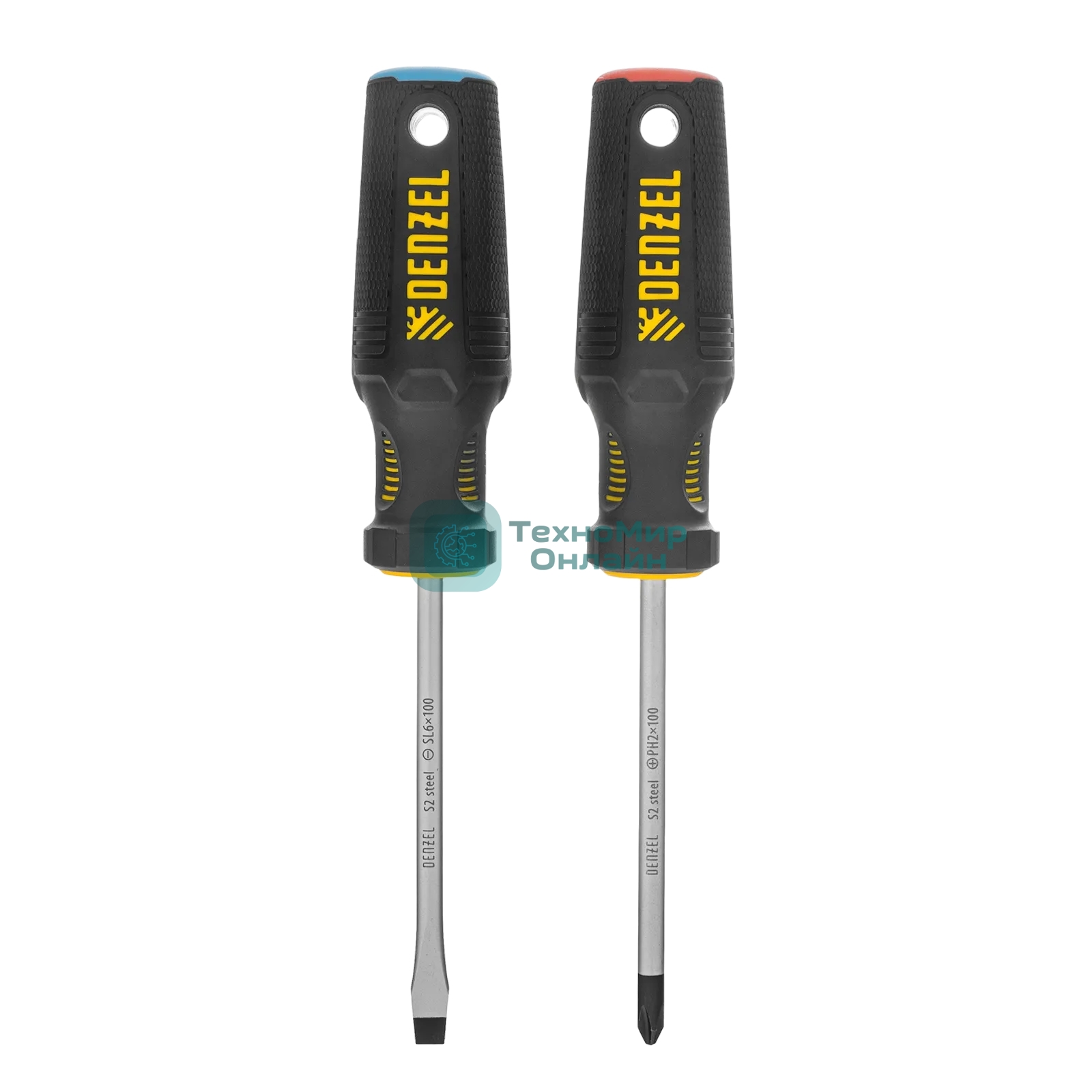 Набор отверток Denzel 2 шт., PH+SL, S2, 3к рукоятка