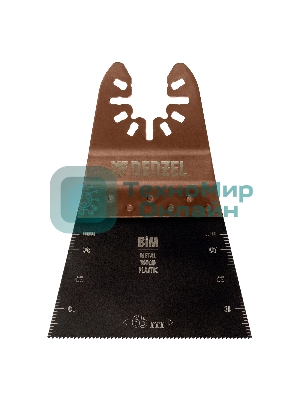 Насадка для МФИ Denzel режущая прямая, BiM, по металлу и дереву, 65 x 1,2 мм, мелкий зуб