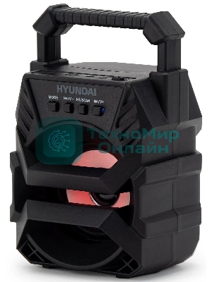 Колонка портативная Hyundai H-PS1000 черный 9 Вт 1.0 BT/USB 10м 500mAh
