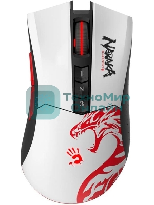 Мышь беспроводная A4Tech Bloody R90 Plus Naraka белый, 5000 dpi, радиоканал, USB, кнопки - 8