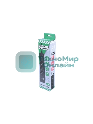 Бытовой удлинитель PowerCube, 3 р с/з вык.,3USB, 3500 Вт, 16А, 1.9 м, 3x1,0 черный PC-6B-2M