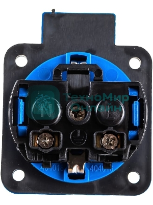 Розетка панельная IEK MAGNUM PSN71-016-3-2-44-K07 2P+PE 16А IP44 РП11-3 с защ. крышкой с заземл. син.
