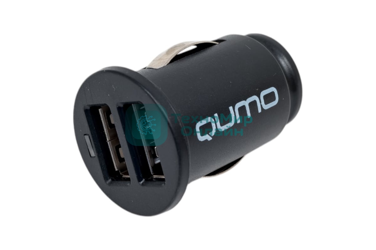 Автомобильное зарядное устройство Qumo Energy light (Charger 0034), 2USB, 2А, черный