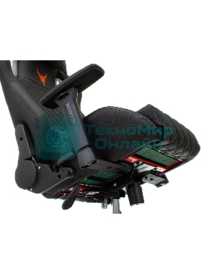 Кресло Knight OUTRIDER черный/красный, экокожа, 120 кг, механизм качания