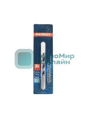 Сверло EDGE by PATRIOT по дереву спиральное 6 мм, W-образная заточка, 1 шт в блистере