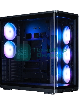 Компьютерный корпус ZALMAN MidTower P60 black (ATX, без БП, 2xUSB 3.0+USB Type C, 5x120мм ARGb) (Zalman P60 Black)