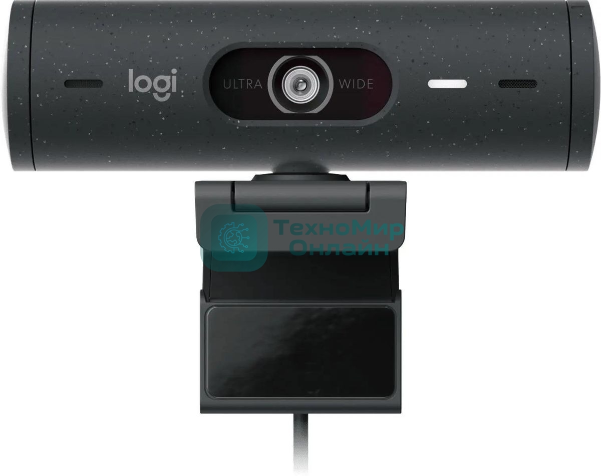 Веб-камера Logitech Brio 500 1920x1080, 30 кадр/с, USB Type-C, микрофон (2 шт, шумоподавление), автоматическая фокусировка, автоосвещение, универсальное крепление