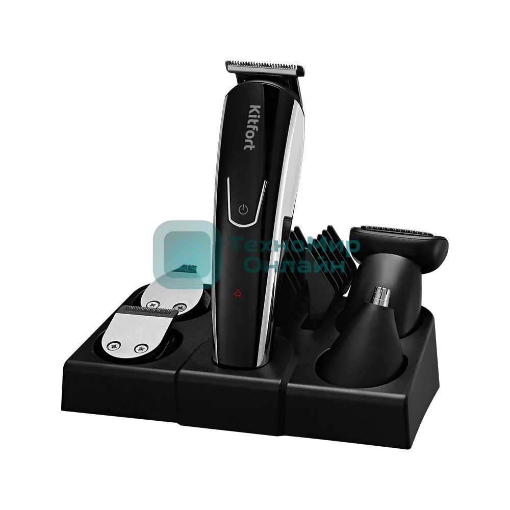 Триммер Kitfort КТ-3109 черный/серебристый 3Вт (насадок в компл:10шт)