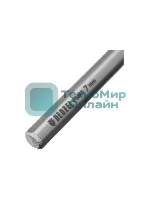 Сверло спиральное по металлу Denzel 7,0 x 109мм, Р6М5, Golden Tip